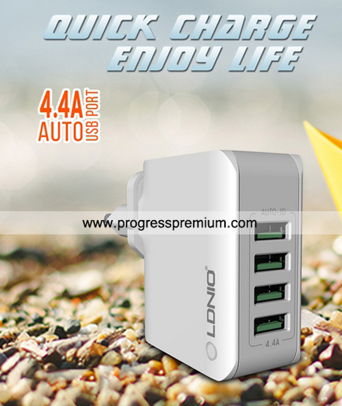 LDNIO Original 4 USB Multi Ports 4.4A Fast Charger