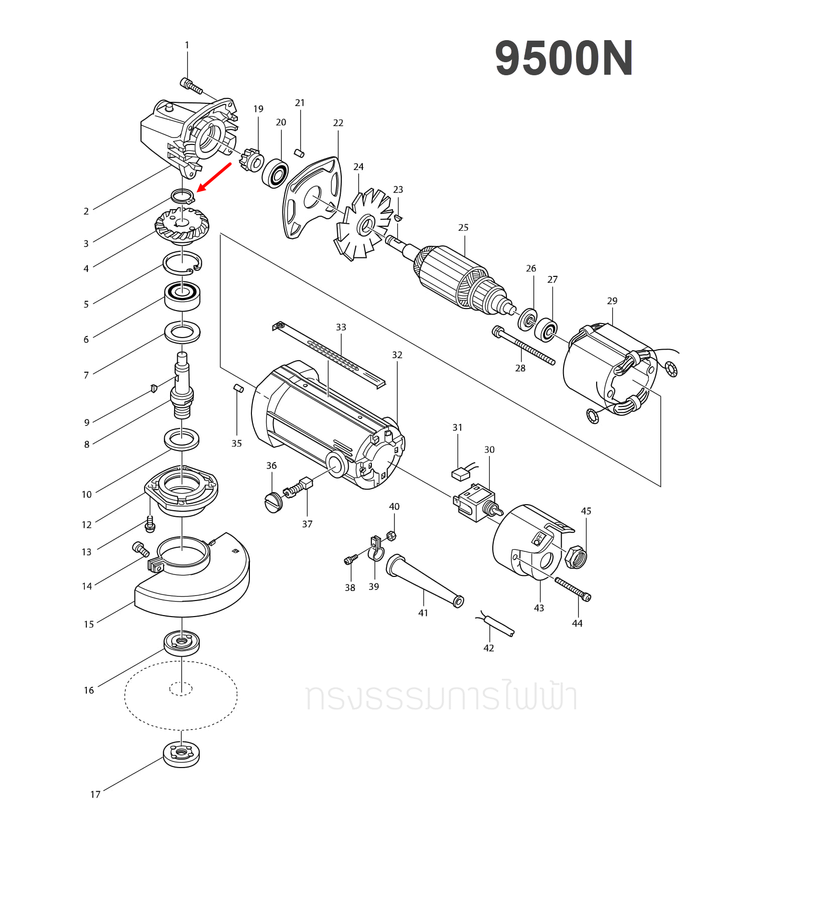 แหวนล็อค Maktec, Makita MT560, MT583, MT811, MT813, MT817, MT910 , MT940, MT941, MT958, 4100NB, M8103 (ใช้ได้กับหลายรุ่น) (ห่อ=10ตัว #12)