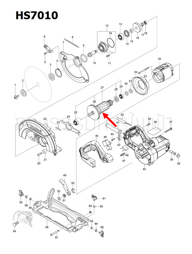 ทุ่น เลื่อยไฟฟ้า Makita มากีต้า HS7010 (แท้) ## (*)