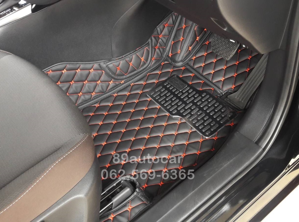 พรมในรถยนต์ Mazda 2 2020 ปูพรม6D สีดำด้ายแดง เต็มคัน