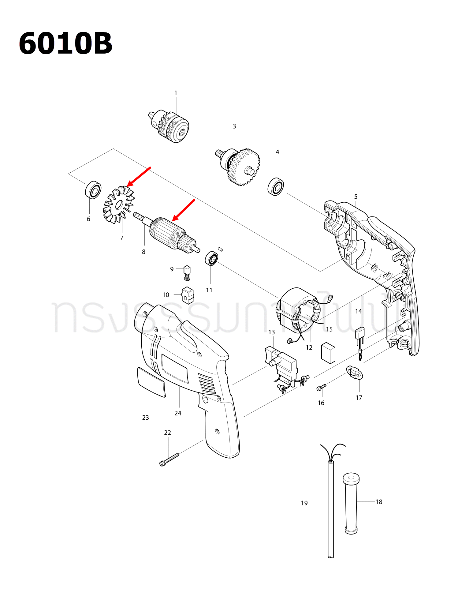 ทุ่น ไขควงไฟฟ้า Makita มากีต้า 6010B (แท้) ##
