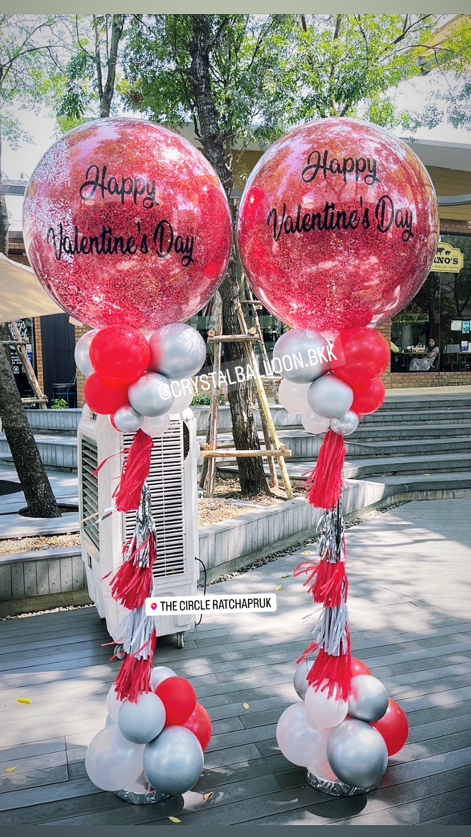 เสาลูกโป่ง Valentine's Day Bubble ขนาด 36" 2 เสา พร้อมตกแต่ง สามารถเปลี่ยนสีลูกโป่ง/เปลี่ยนข้อความได้