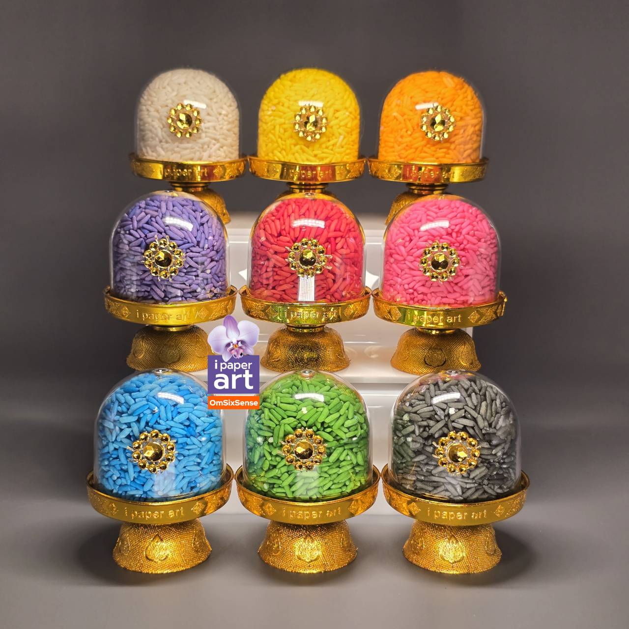 ของไหว้ ธัญพืช 9 ชนิด - ข้าวอักษัต 9 สี | งานไทยพรีเมี่ยมโดมS ถวายพระพิฆเนศและเทพฮินดูทุกพระองค์