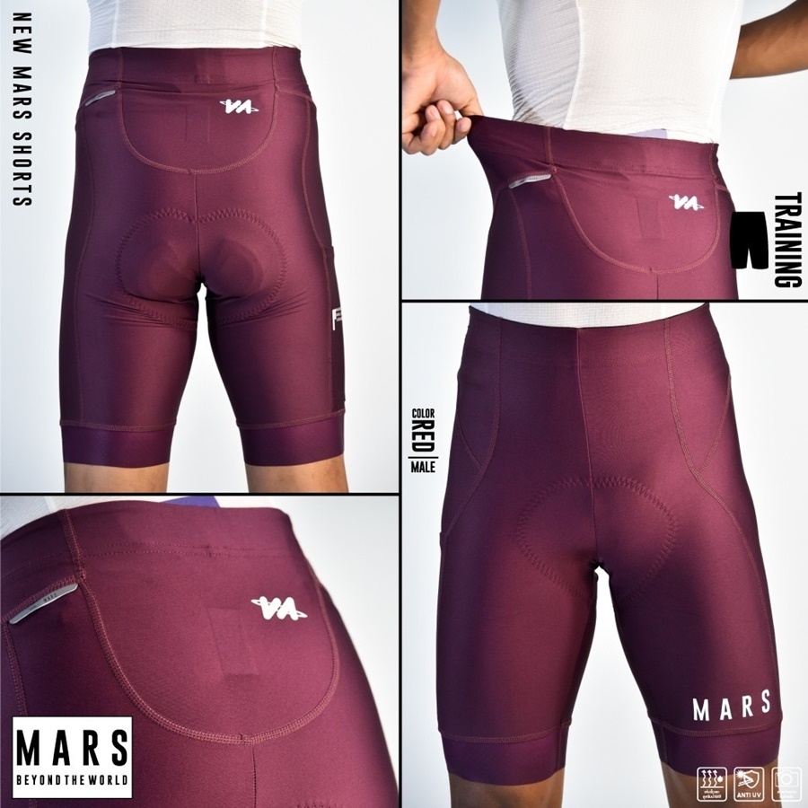 กางเกงปั่นจักรยานขาสั้น MARS รุ่น Training รุ่นใหม่ล่าสุด เนื้อผ้าทำมาจากวัสดุโพลีเอสเตอร์ ไนลอน ไลคร่า และ สแปนเด็กซ์ เจเนเรชั่นใหม่ ระบายเหงื่อได้ดีเยี่ยม 2025