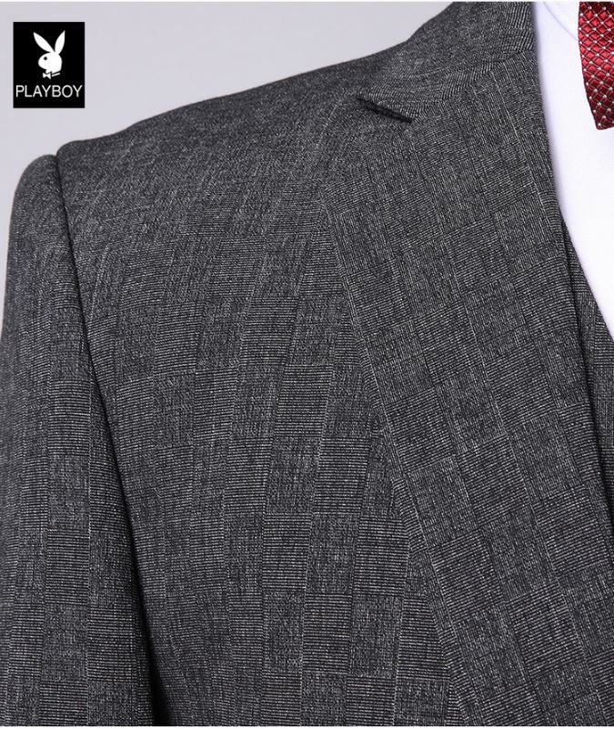 Pre-order ชุดสูทชาย เนื้อผ้าฟูเด้ง สีดำ (พร้อมเสื้อกั๊ก)