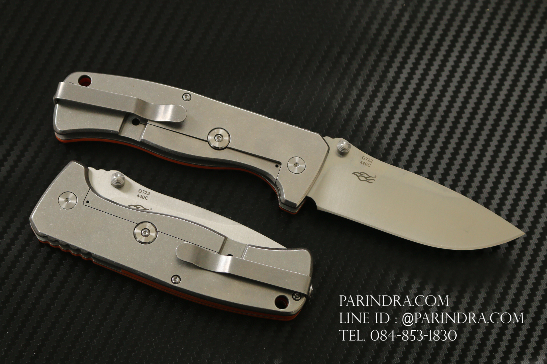 มีดพับ Ganzo กานโซ่ รุ่น G722 OR สีส้มแสด หนาถึก แข็งแกร่ง ของแท้ 100%