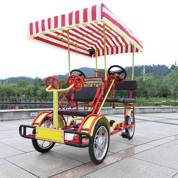 จักรยานหรรษา Favorite FO-01 SURREY BIKE แบบ 2 คนปั่น+ 1 เก้าอี้เด็ก+ร่มกันแดด ปั่นพร้อมกัน หรรษาทั้งครอบครัว พร้อมได้ออกกำลังกาย