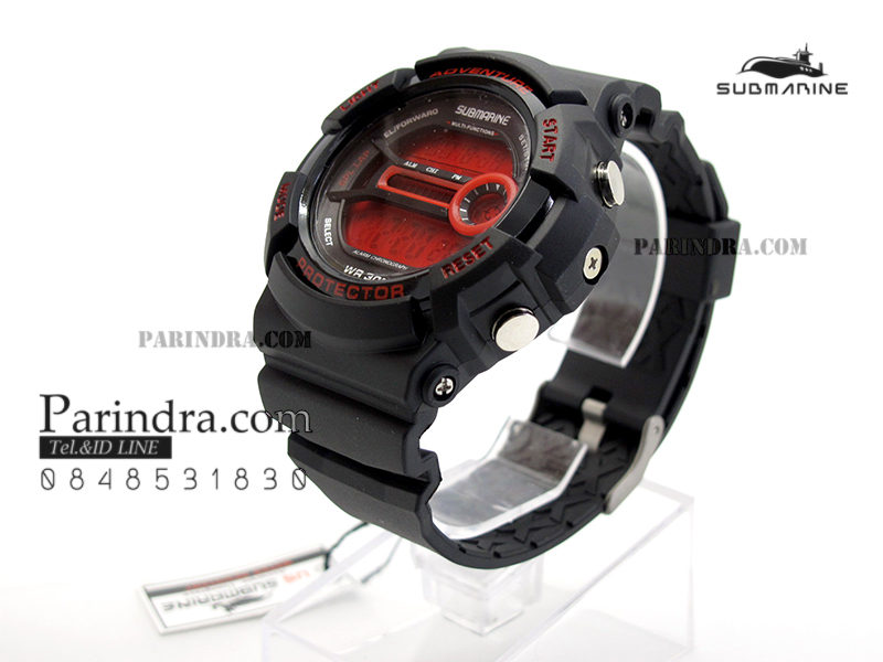 นาฬิกา US submarine TP1301M สีดำ พื้นหลังแดง