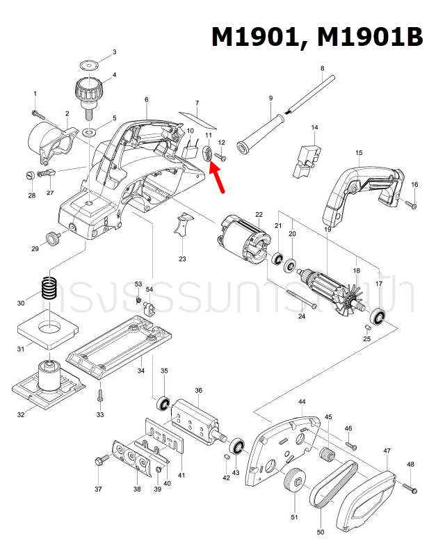 STRAIN RELIEFMT-811 จิ๊กซอว์ Maktec มาคเทค, Makita มากีต้า MT410 [#8], M1901, M1901B, M1902, M1902B [#11], M4302, M4302B [#28], M6001, M6001B [#20], M6501, M6501B [#25] Pn.687123-7 (แท้) ##