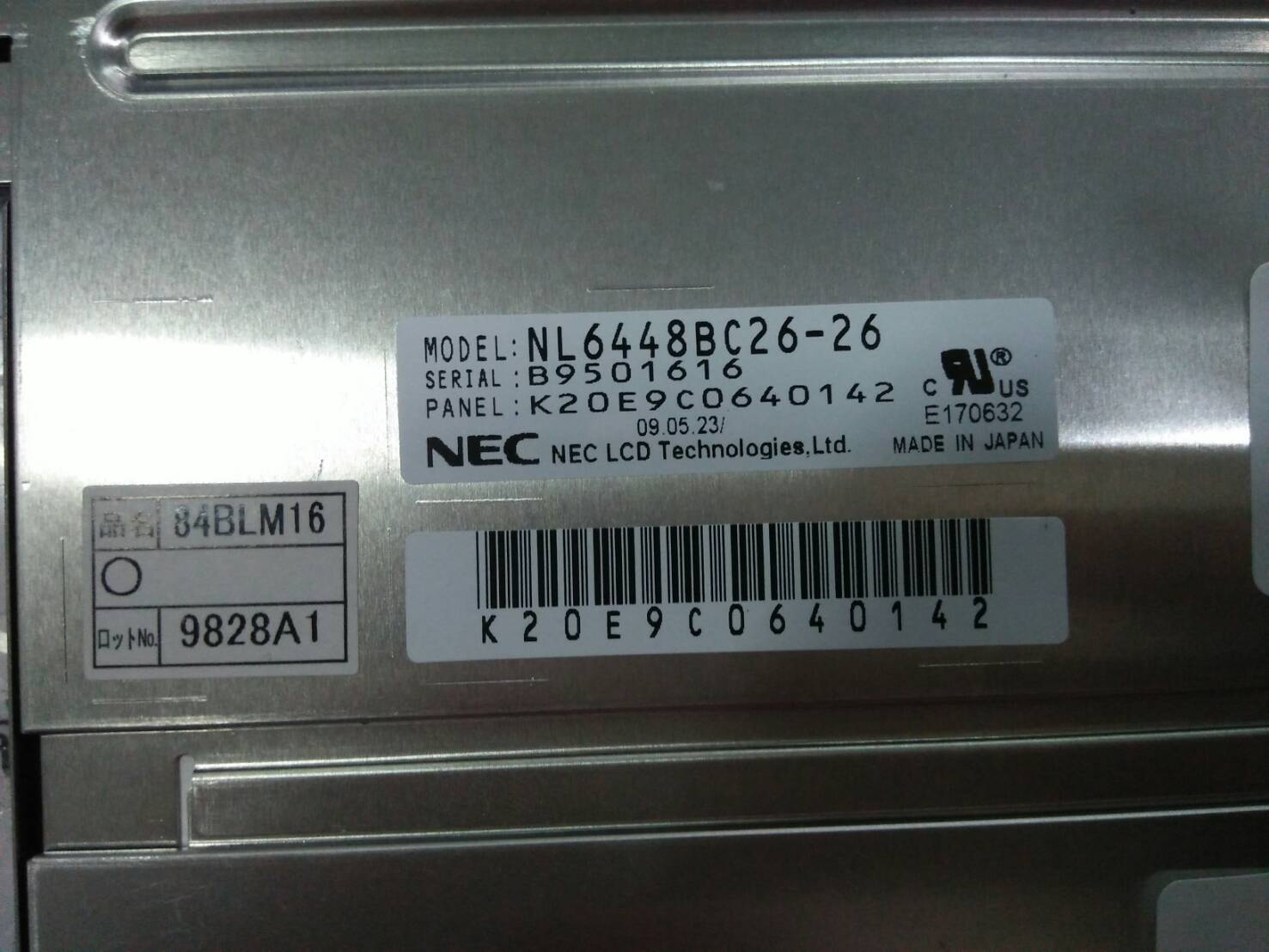 NL6448BC26-26 LCD PANEL “ NEC ”