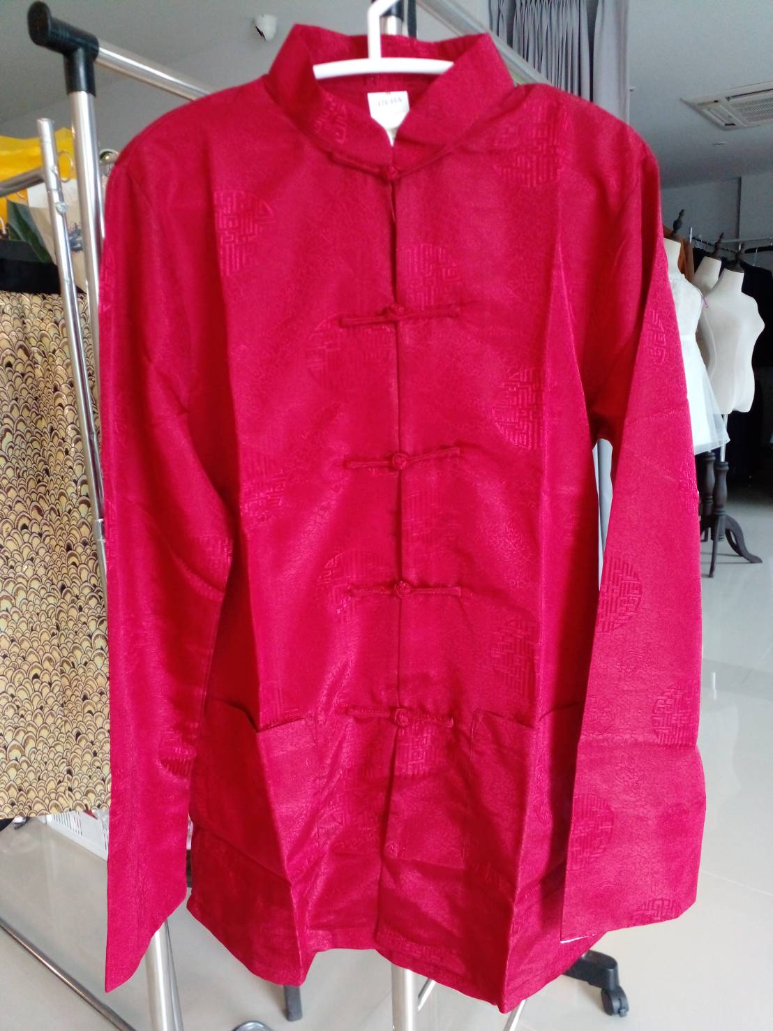 Pre-order ชุดจีน ชาย เสื้อพร้อมกางเกง สีแดง