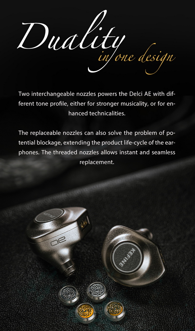 KEFINE DelciAE หูฟัง IEMs ไดรเวอร์ Dynamic 10 มม. ไดอะแฟรม DLC+PU เปลี่ยนท่อนำเสียงได้ ประกันศูนย์ไทย
