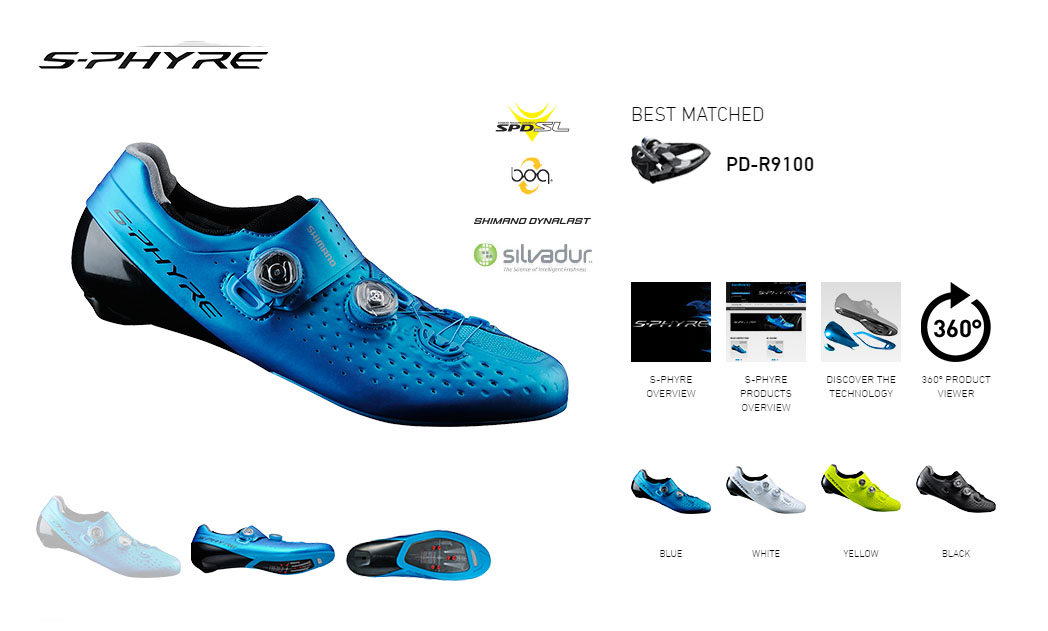 รองเท้าปั่นจักรยานเสือหมอบ รองเท้าเสือหมอบ Shimano SH-RC9 S-Phyre Road Shoes