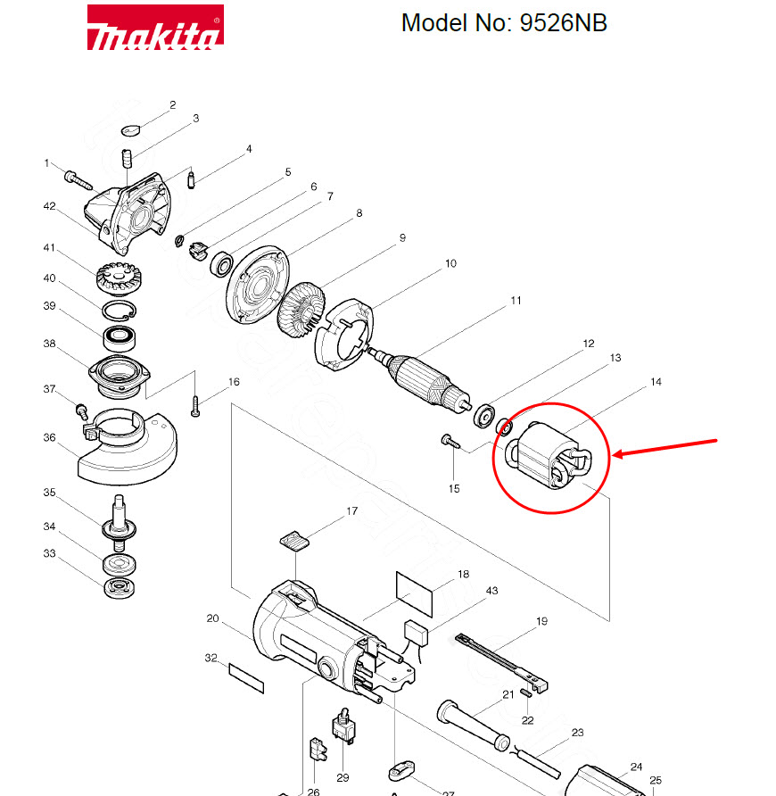ฟิลคอยล์ หินเจียร Makita 9526B (แท้) ##