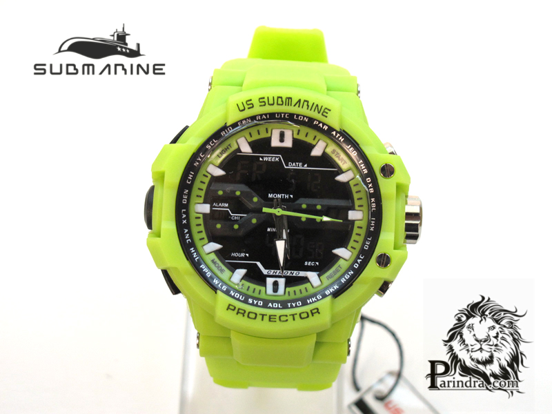 นาฬิกา US submarine Protector รุ่น TP3152M สีเขียวอ่อน พื้นหลังดำของแท้ 100%