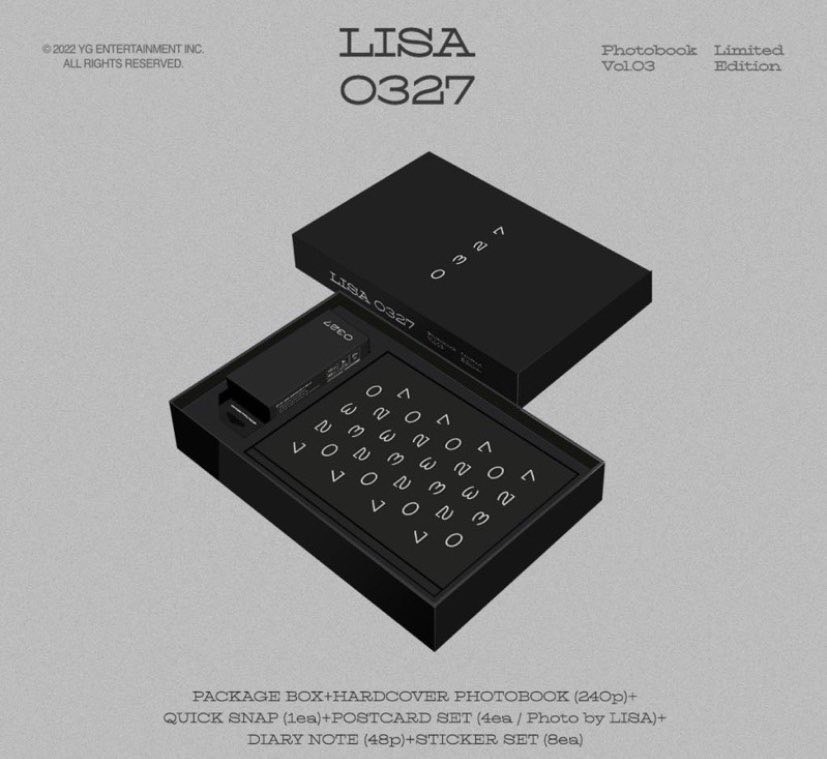 พร้อมส่ง #LISA - LISA 0327 PHOTOBOOK VOL.03 -LIMITED EDITION-