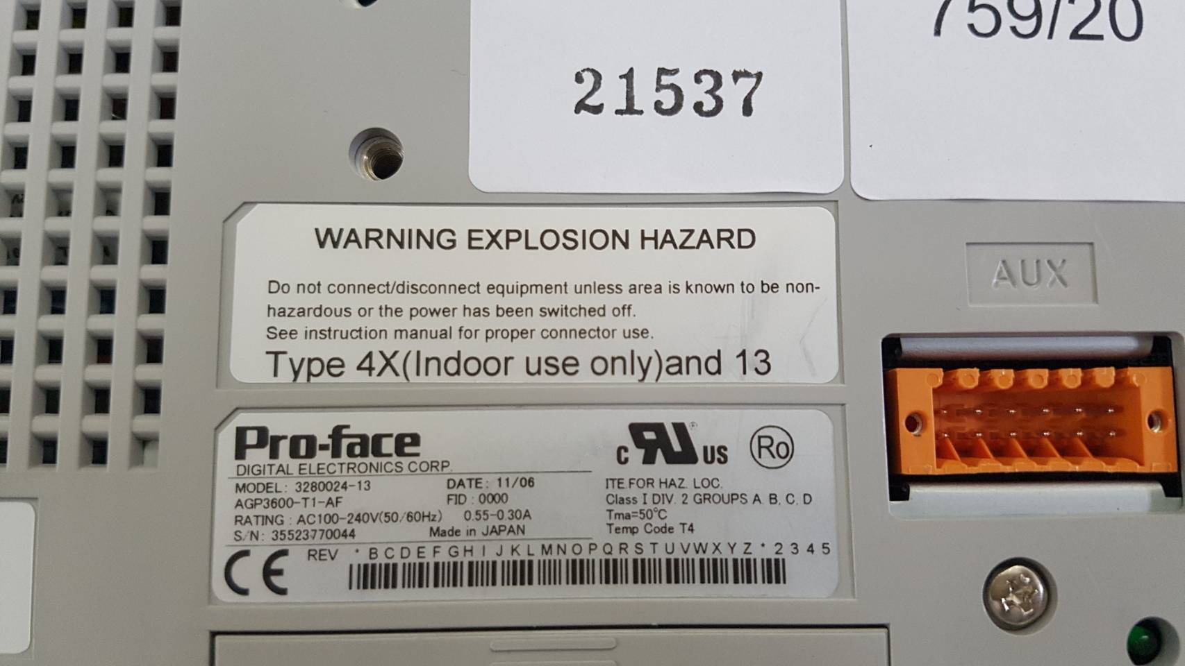 LCD TOUCH SCREEN “ PROFACE ” รุ่น AGP3600-T1-AF