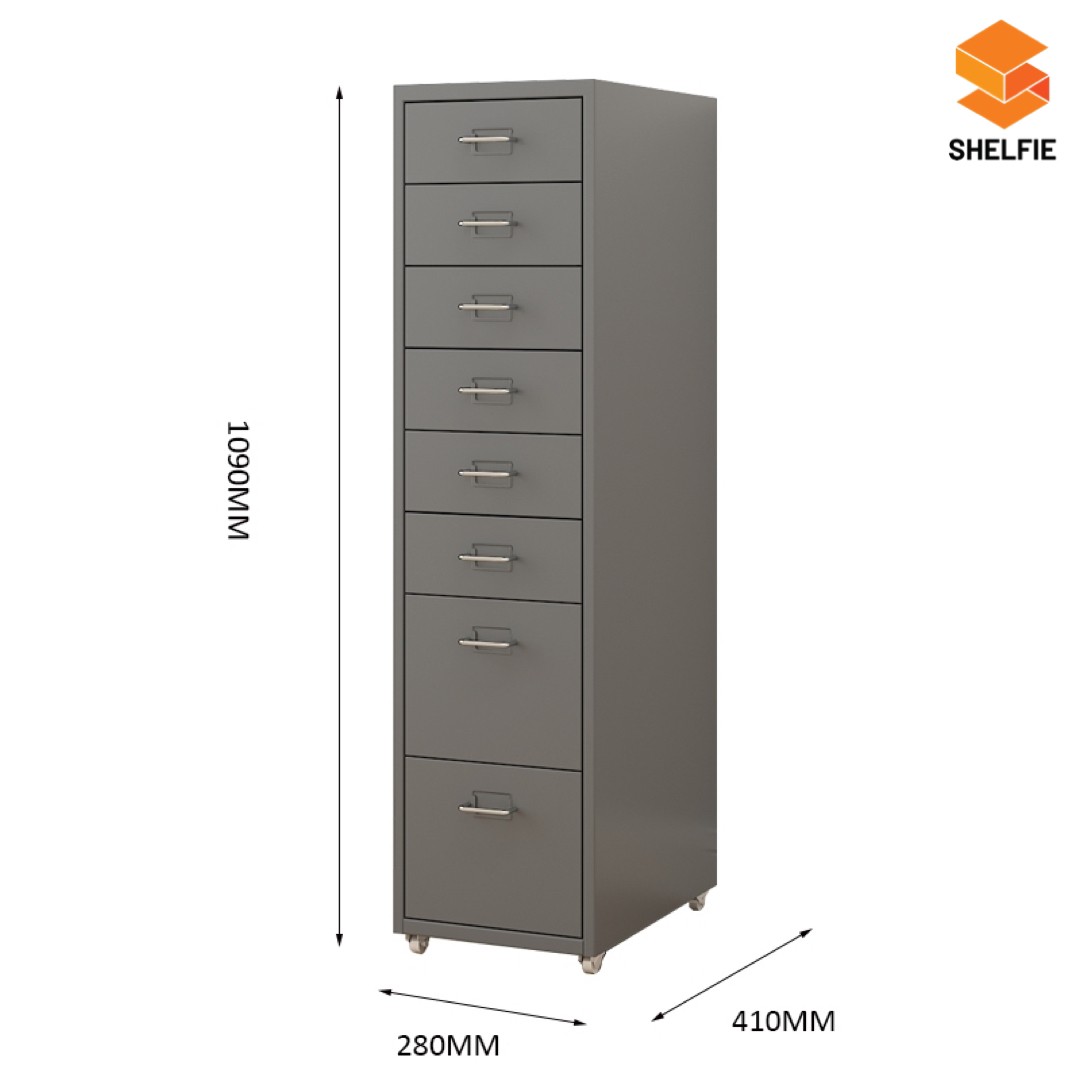 ตู้ลิ้นชักเหล็ก 8 ชั้น : ขนาด ส109cm x ก28cm x ล41 ซม.