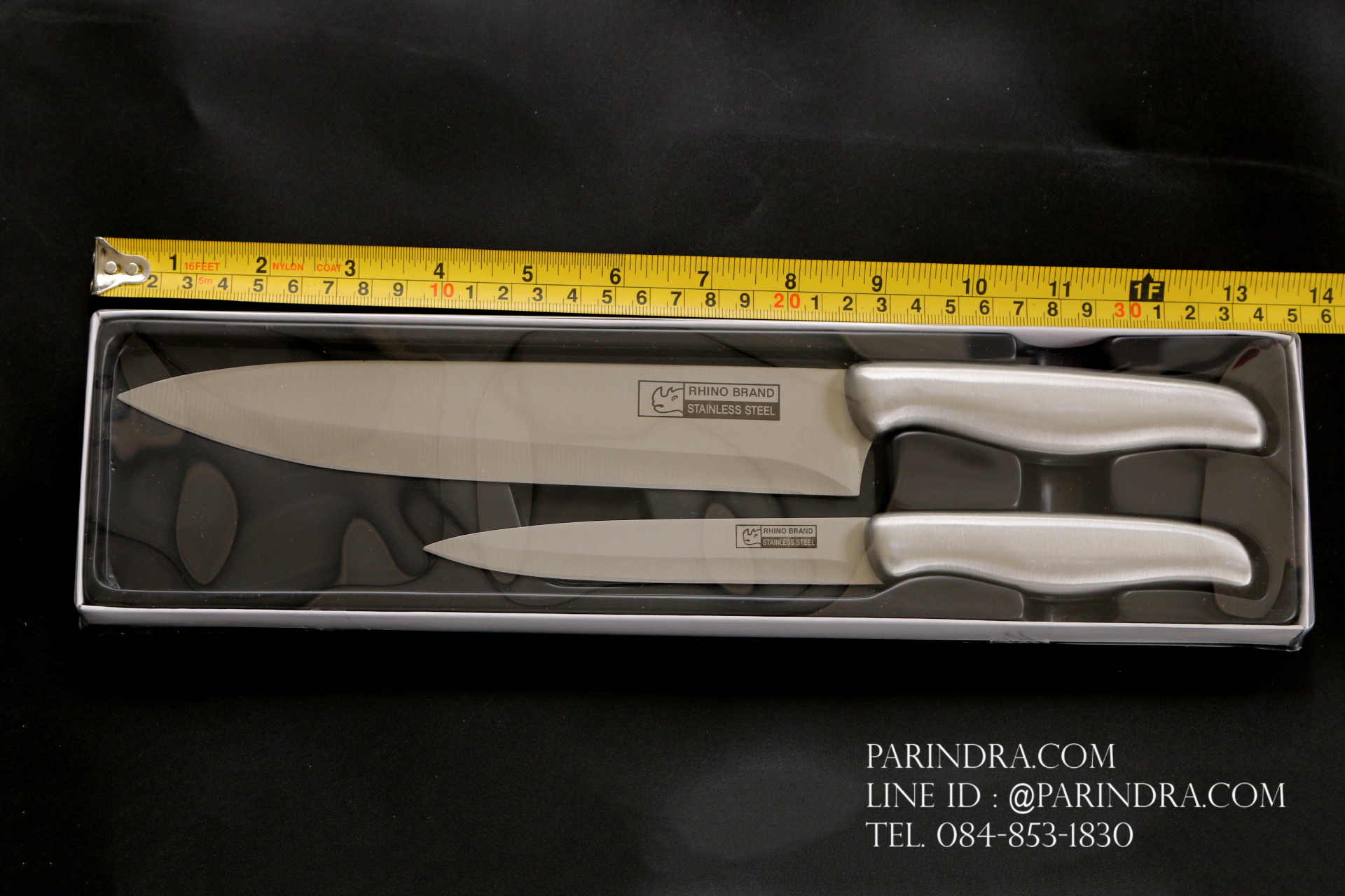 มีดทำครัวเซต 2 ชิ้น Rhino Brand No.888B ด้ามแสตนเลส คมสุดๆ (ของแท้)