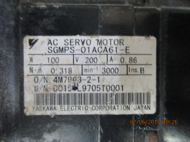 SGMPS-01ACA61-E SERVO MOTOR " YASKAWA "