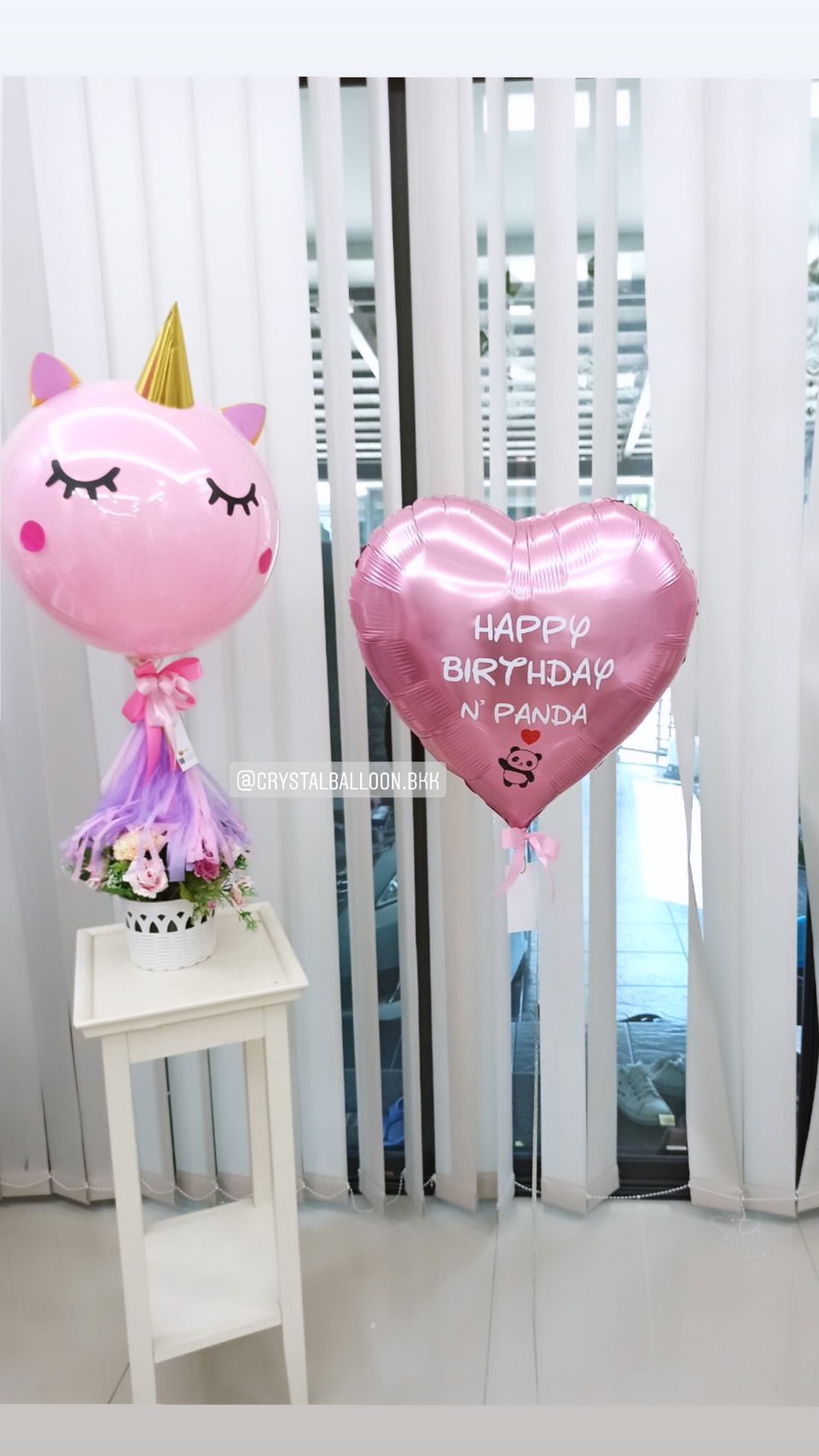 ลูกโป่ง วันเกิดเด็ก ฟอยล์หัวใจ ขนาด 18" ตั้งพื้น 1 ชิ้น พร้อม ลูกโป่ง Mini Unicorn 1 ชิ้น พร้อมตกเเต่ง สามารถเปลี่ยนข้อความ/เปลี่ยนฟอยล์ตกแต่งได้