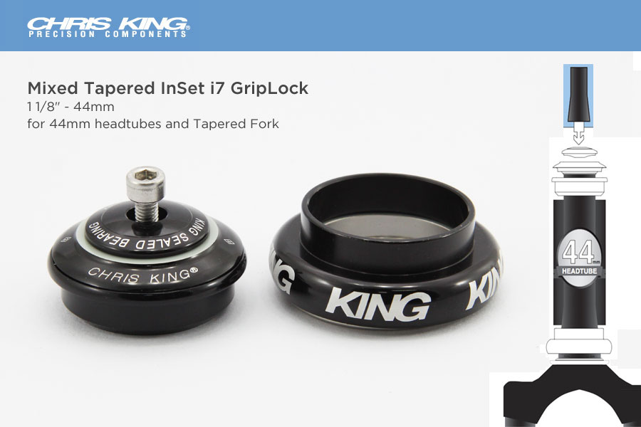 CHRIS KING: ถ้วยคอฝัง (44mm บน-ล่าง) สำหรับใส่โช๊คซางธรรมดา 1-1/8"