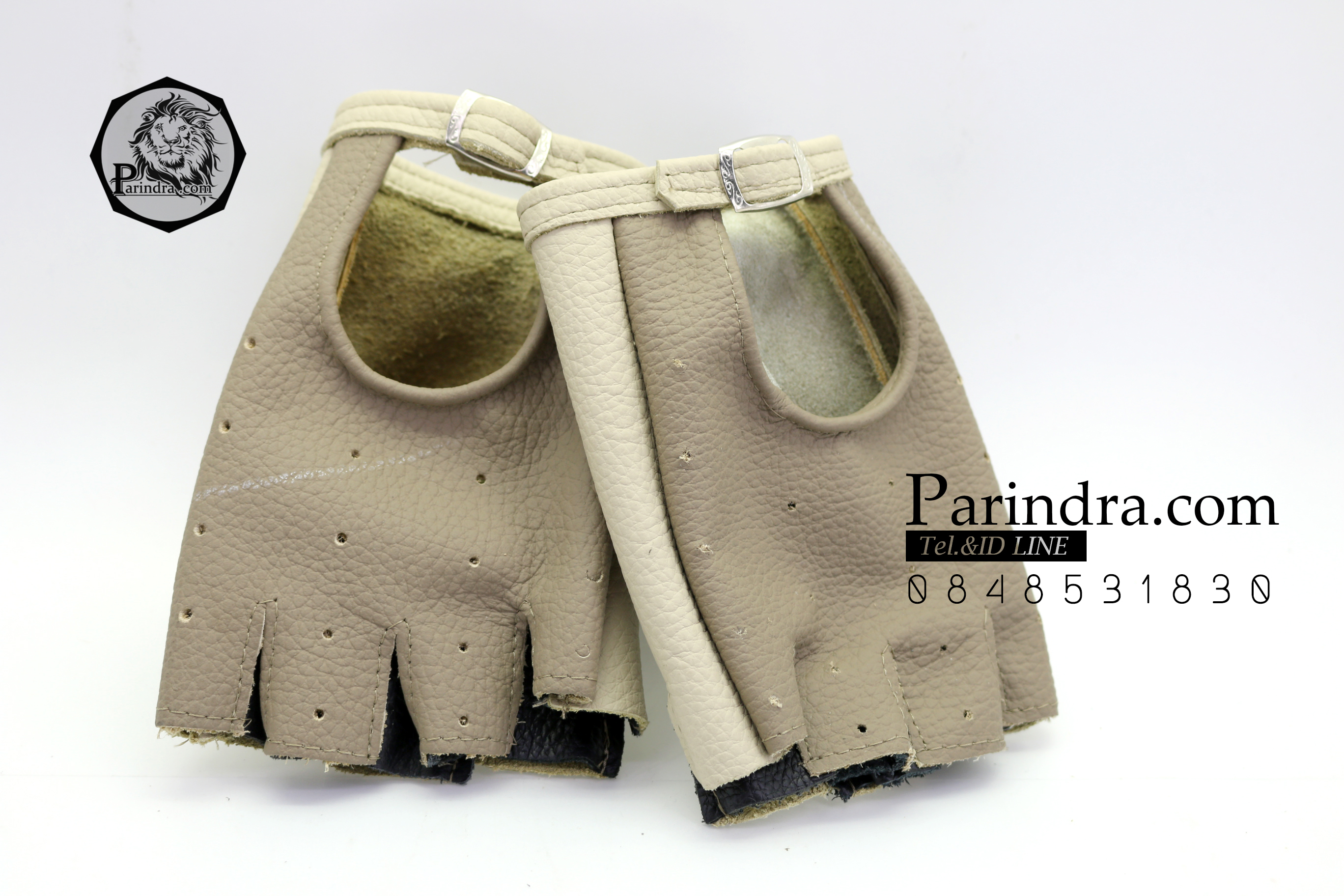 ถุงมือหนังแท้แบบครึ่งนิ้ว