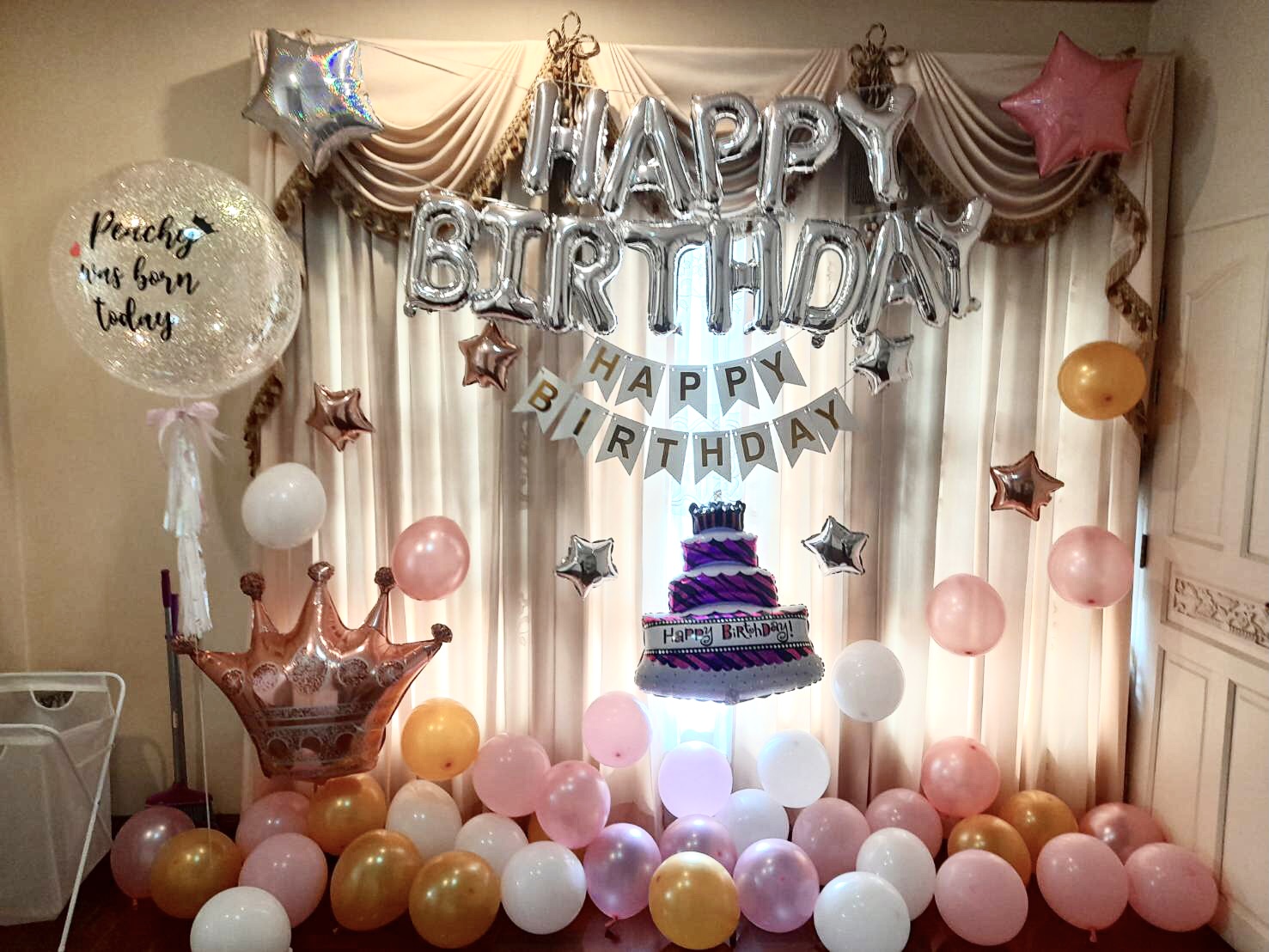 ลูกโป่ง วันเกิด HAPPY BIRTHDAY 13 ตัว สุดเซอร์ไพรส์ Bubble ขนาด 24" พร้อม ป้ายธง HBD,ลูกโป่งโปรยพื้น 40 ลูก,ฟอยล์ตกแต่ง พร้อมตกเเต่ง สามารถเปลี่ยนสีลูกโป่ง/เปลี่ยนสี-ฟอยล์ตัวอักษร/เปลี่ยนฟอยล์ตกแต่งได้