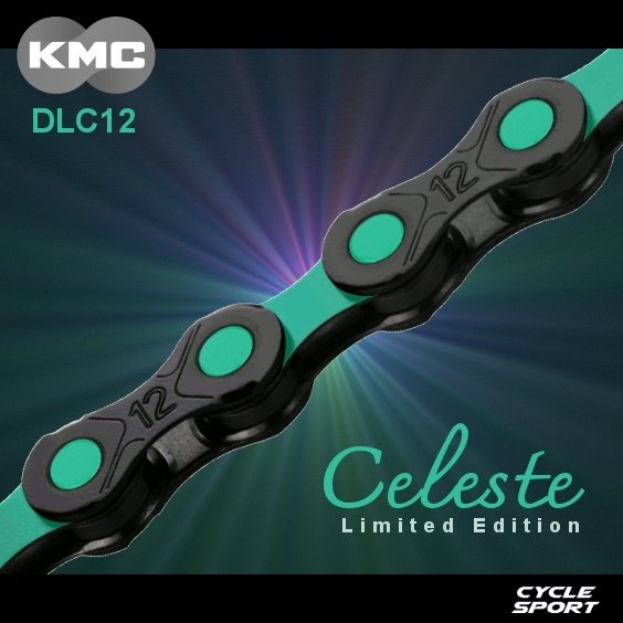 โซ่เกียร์ KMC 12 สปีด รุ่น DLC12 น้ำหนักเบา ยาว 126 ข้อ มีข้อโซ่ปลดเร็ว แพ็คกล่อง DLC ขนาด: 1/2" x 11/128"