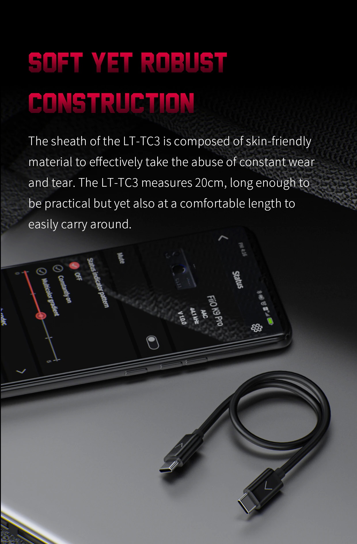 ขาย FiiO LT-TC3 สายชาร์จ/ดาต้า USB-C to USB-C สำหรับ มือถือ Androis ต่อกับ DAP