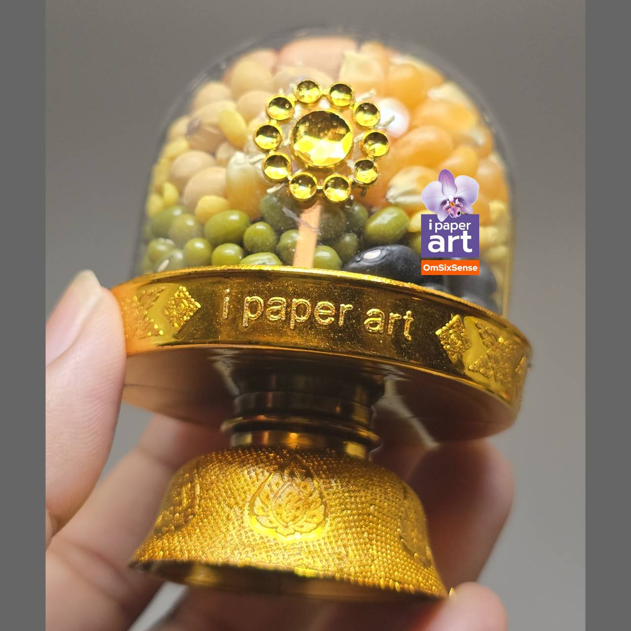 โดมจิ๋ว S เงิน-ทอง | งานไทยพรีเมียม สำหรับบรรจุของถวายหิ้งขนาดกระทัดรัด