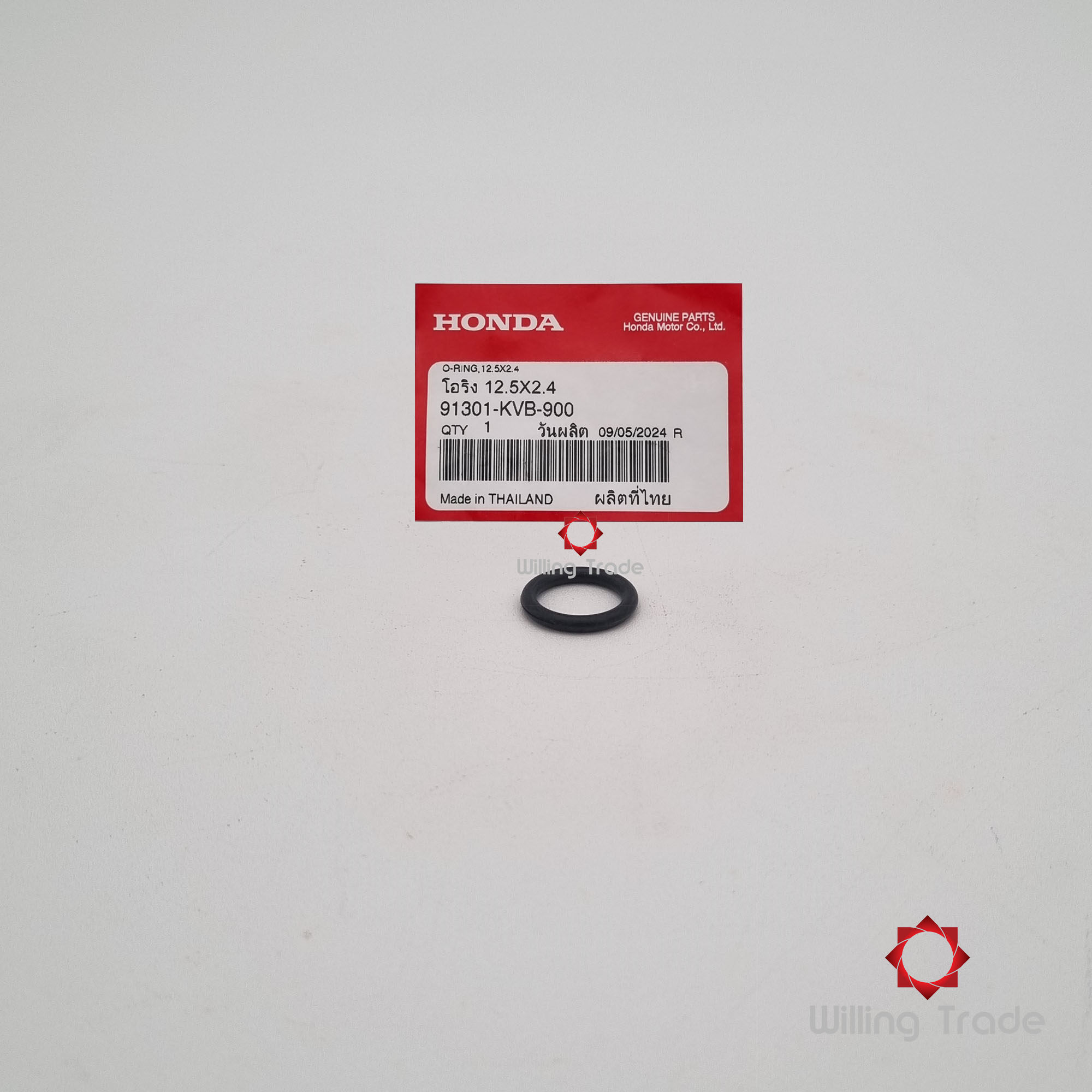 โอริง 12.5x2.4 (WX819) HONDA: (91301-KVB-900) CLICK110 คาร์บู , CLICK110-I ... แพ๊คละ 1 ชิ้น... [แท้ศูนย์ 100%] ...กลุ่มอะไหล่ปั๊มน้ำ ... O-RING, 12.5x2.4