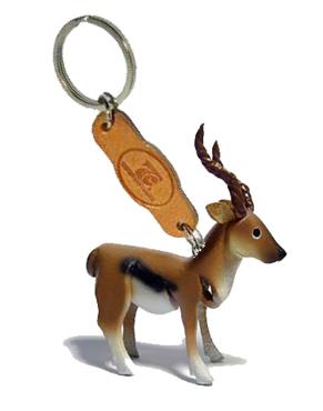 พร้อมส่ง พวงกุญแจหนังแท้ Handmade รูปกวางอิมพาลา