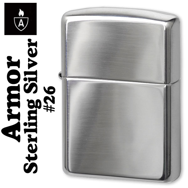 ไฟแช็ค Zippo แท้ ฺ เคสผลิตจากเงินแท้ " Zippo 26, Sterling Silver Lighter Armor Case" แท้นำเข้า 100%