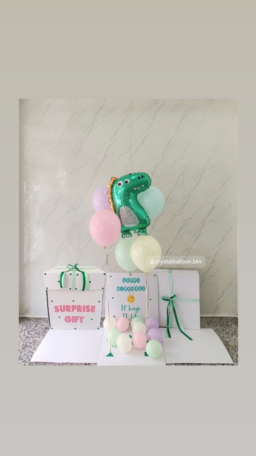 Happy Birthday Surprised Box กล่องเซอร์ไพรส์วันเกิด ฟอยล์การ์ตูน ขนาด 18" 1 ชิ้น พร้อมตกแต่ง สามารถใส่รูปได้ 2 ใบ สามารถเปลี่ยนสีลูกโป่ง/เปลี่ยนสีข้อความ/เปลี่ยนฟอยล์ตกเเต่งได้