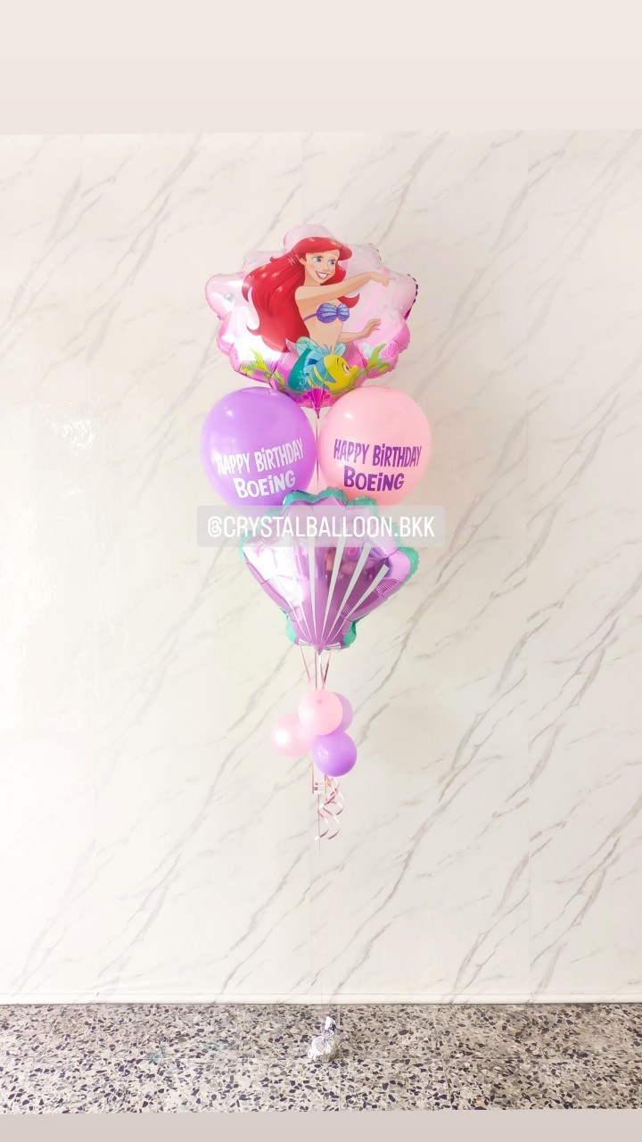 ลูกโป่ง วันเกิดเด็ก ช่อลูกโป่งฟอยล์ Mermaid พร้อม ฟอยล์หอย ช่อ 5 ลูก 1 ช่อ พร้อมตกแต่ง สามารถเปลี่ยนสีลูกโป่ง/เปลี่ยนข้อความ/เปลี่ยนสี-ฟอยล์ตกแต่งได้