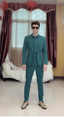 Pre-order เสื้อสูทชาย สีเขียว รุ่นสลิม
