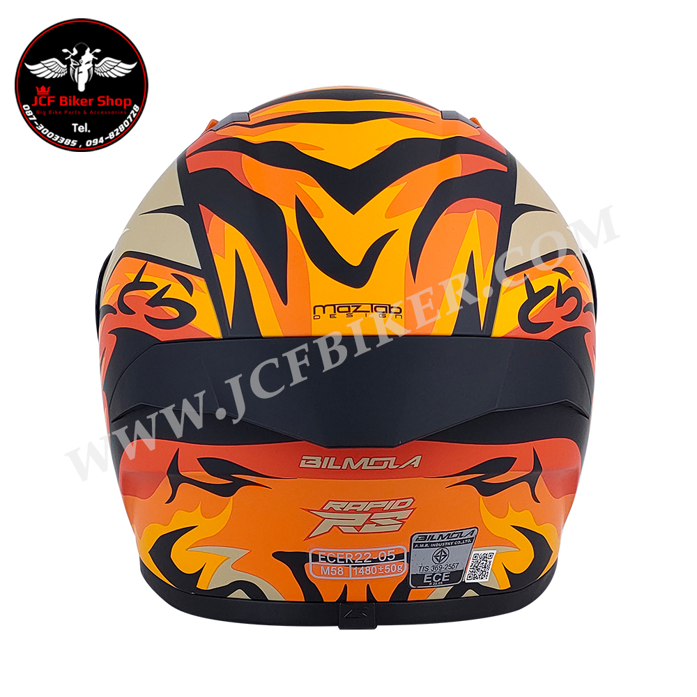 หมวกกันน็อคเต็มใบ หมวกกันน็อค Bilmola รุ่น Rapid RS ลาย TIGER (Matte)