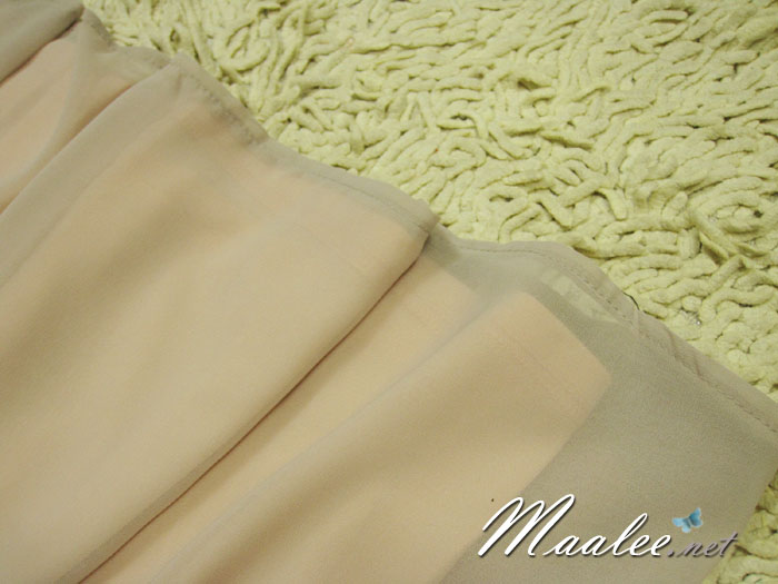 พร้อมส่ง ชุดราตรีสั้น แขนกุด สี Nude แต่งเลื่อมสีชมพู กระโปรงผ้าชีฟอง (เหลือเฉพาะไซส์ XL )