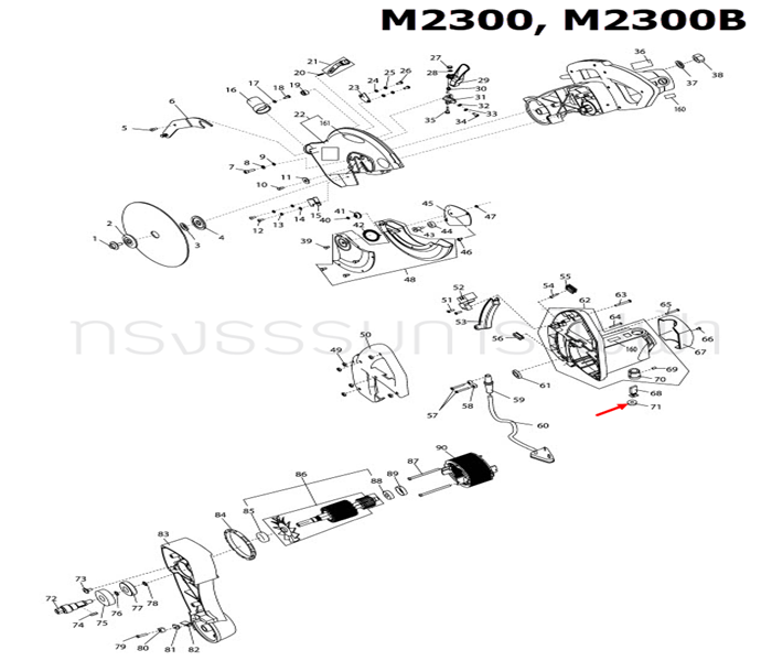 ฝาปิดซองถ่าน Makita MT230, M2300, M2300B (CB-500) Pn.JM23000120 (แท้) ##