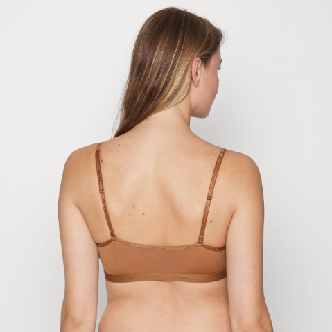 ชุดชั้นใน Calvin Klein Underwear UNLINED BRALETTE สี Sandalwood/brown ป้ายห้อยอังกฤษ ของแท้ 100％