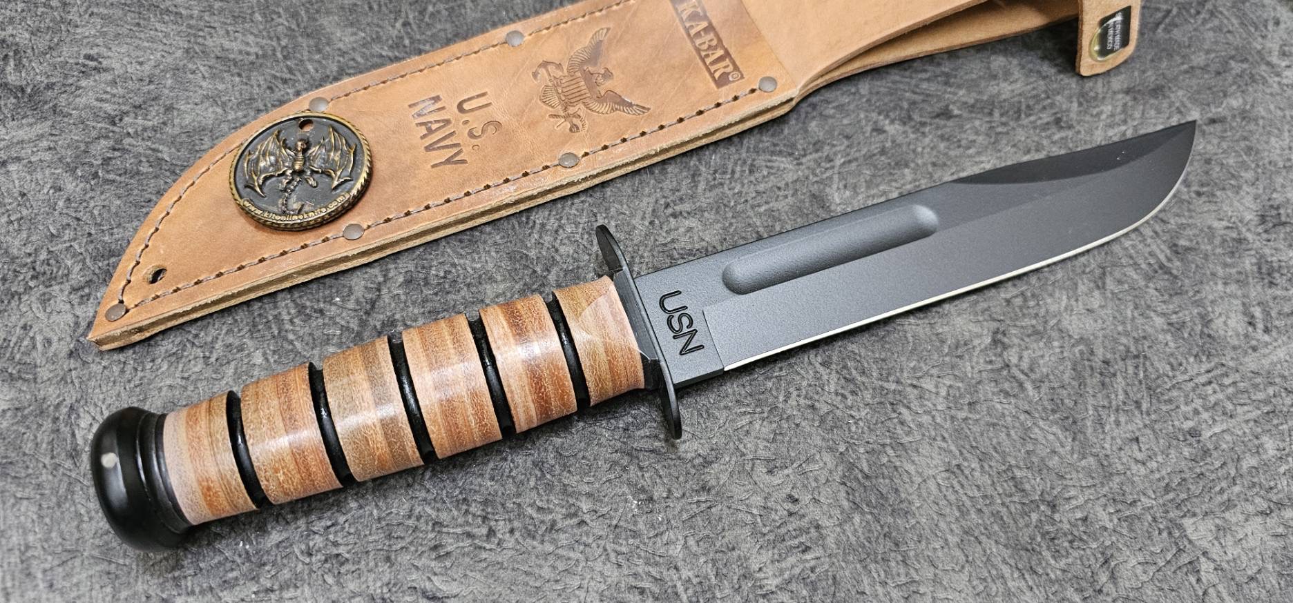 Ka-Bar Bowie Navy Operation Enduring Freedom Fixed Blade Knife (7" Black)