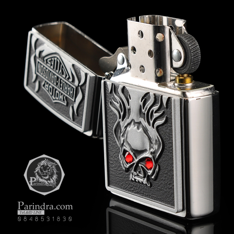 ไฟแช็ค Zippo แท้ หัวกระโหลกตาแดงฮาร์เล่ "Zippo 28267 Harley Davidson-Skull Emblem " แท้นำเข้า 100%