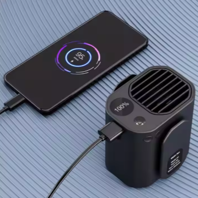 พัดลมติดเอวแบบพกพา Model no.A2 พร้อม Power bank 1000 mah