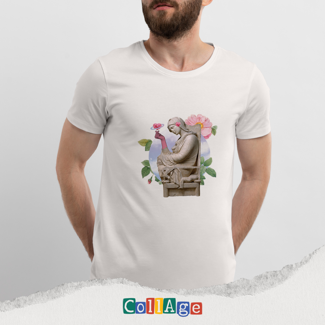 เสื้อยืดพิมพ์ลาย Collage Venus II รหัส CEA00471 สีดำ #เสื้อยืด #Collage