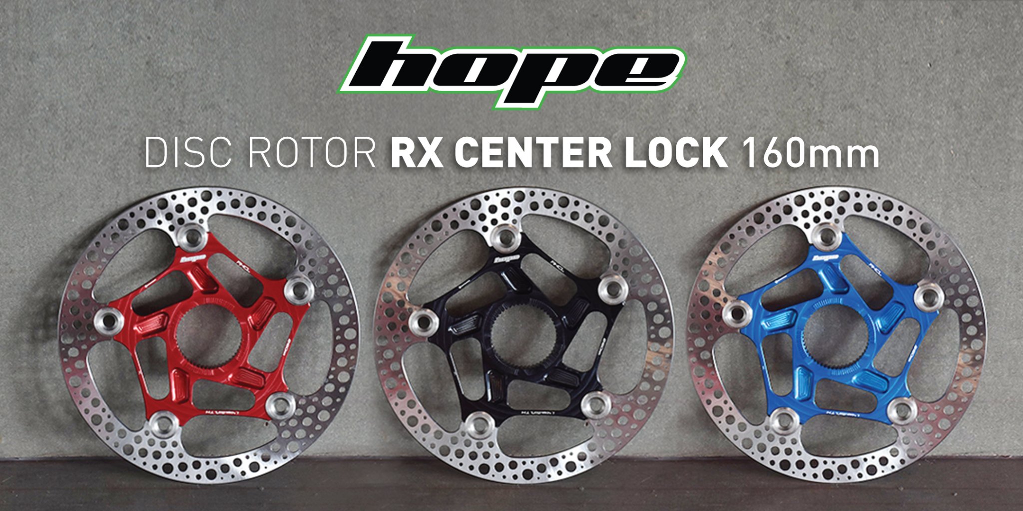 ใบดิสเบรค HOPE Disc Rotors RX Center lock Laser cut and heat treated 160MM