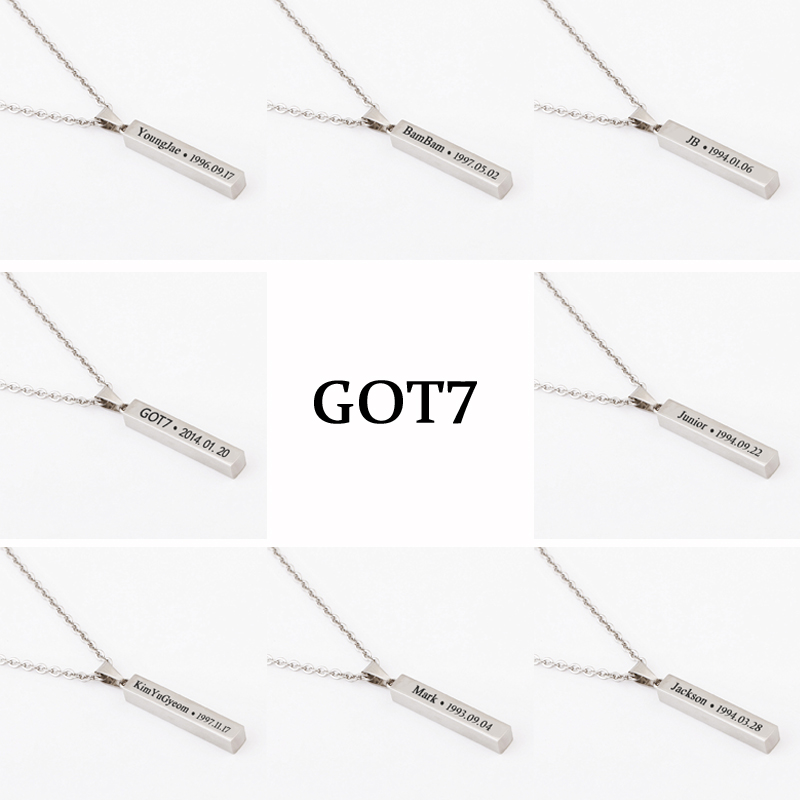สร้อยคอจี้แท่งเหล็ก GOT7 (เลือกเมมเบอร์)