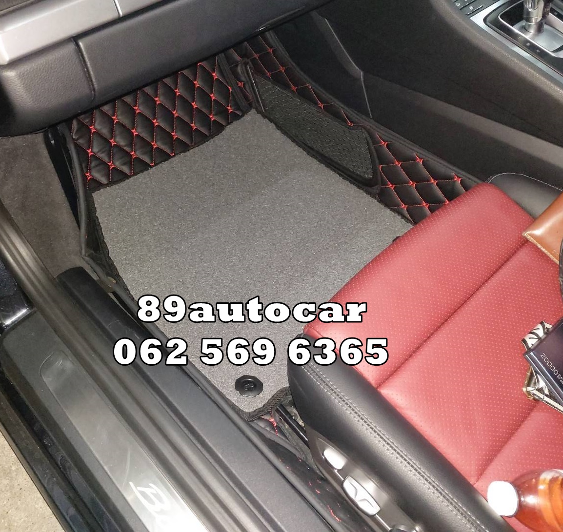 Porsche Boxser 718 ปูพรม7D สีดำด้ายแดง + พรมดักฝุ่นสีเทา เข้ารูป