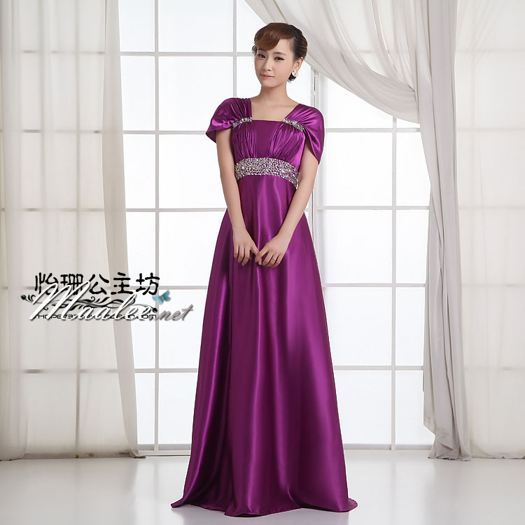 พร้อมส่ง ชุดราตรียาว สีครีม Champagne แบบเรียบหรู ปิดไหล่-เปิดไหล่ ได้ 2 แบบ