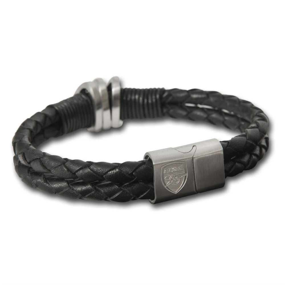 สร้อยข้อมืออาร์เซนอล Arsenal Leather Platted Bracelet ของแท้ 100%